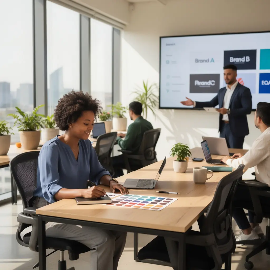 Przykład wykorzystania naturalnych materiałów, takich jak drewno i szkło, w połączeniu z nowoczesnymi elementami dekoracyjnymi.