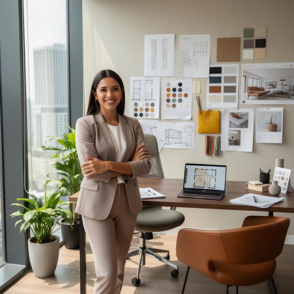 Widok na strefę relaksu z kolorowymi poduszkami i nowoczesnym oświetleniem.