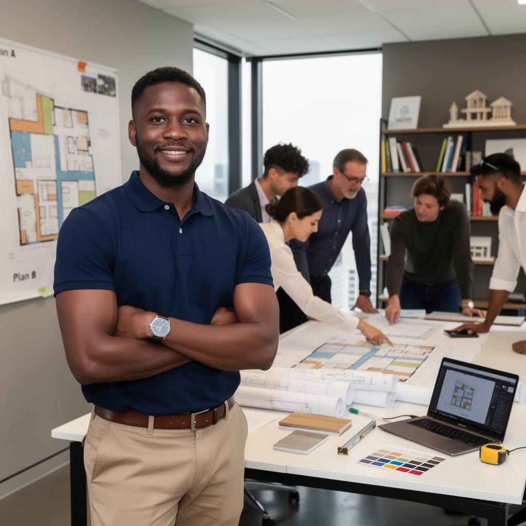 Przykład oznakowania w biurze, które kieruje do strefy spotkań.