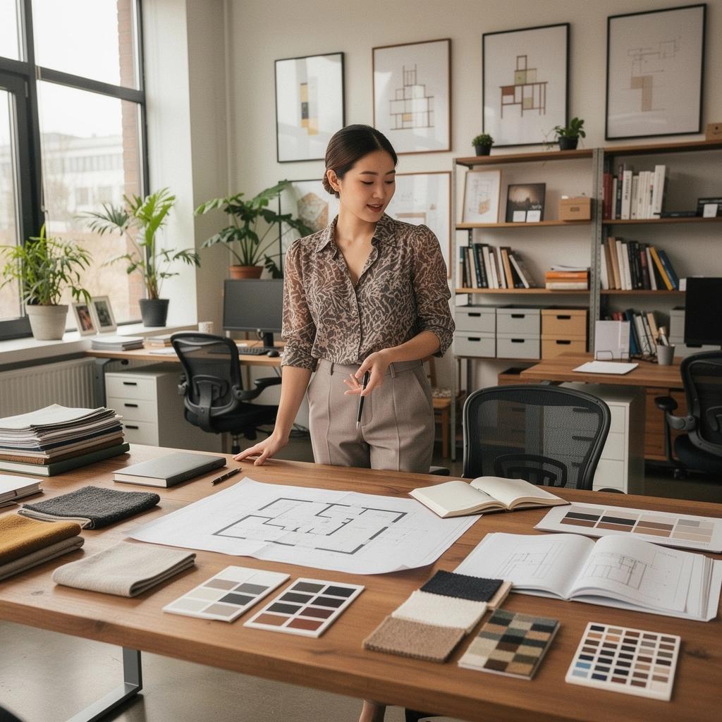 Biuro z otwartą przestrzenią i ergonomicznie zaprojektowanymi miejscami pracy.